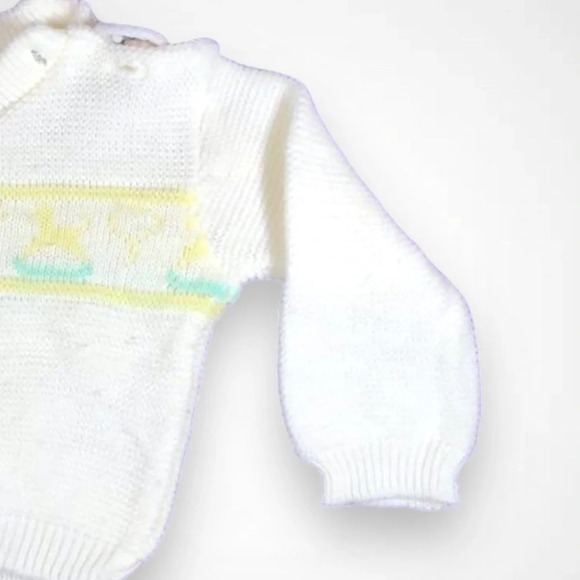 4/$20 Small Stars Knitted  White Sweater - Picture 3 of 5